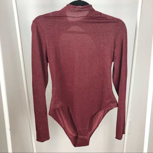 NWT Anthropologie Shimmer Open Back Bodysuit M - Picture 6 of 15